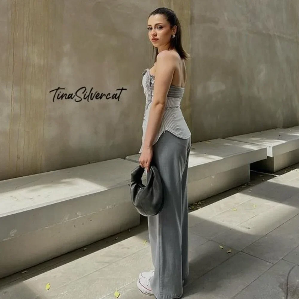 BLOGGER'S FAVE! Zara 2 Piece Pants With Side Stripe & Strapless Top Mid …